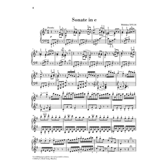 Klaviersonate E-Moll - Hob. XVI:34