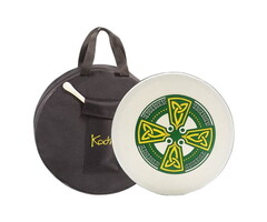 Koda Bodhran  16" X 4" Black - Celtic Cross Green With Bag & Beater