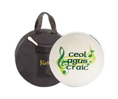 Koda Bodhran  16" X 4" Black - Ceol Agus Craic With Bag & Beater