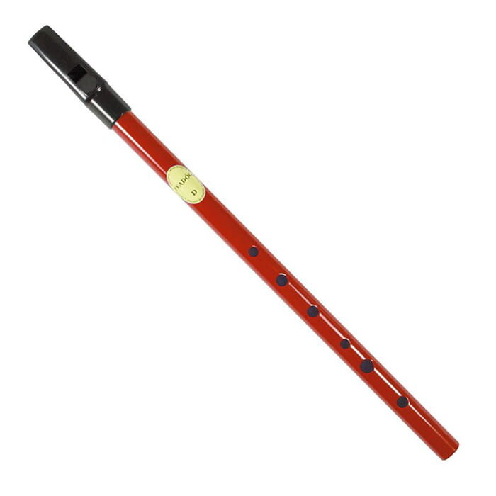 Feadog Red D Whistle, Black Top - PRESENTATION PACK