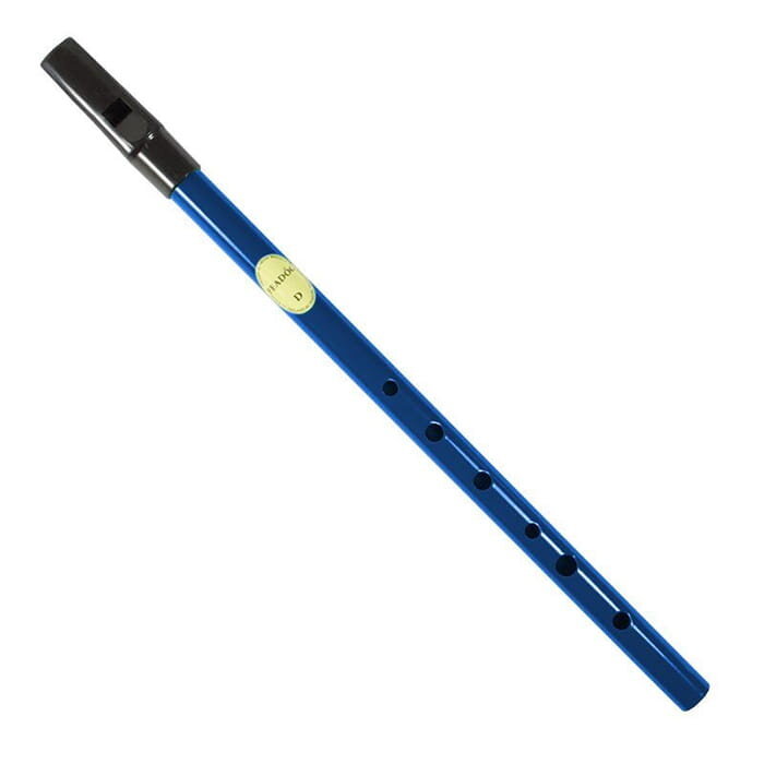 Feadog Blue D Whistle, Black Top - PRESENTATION PACK