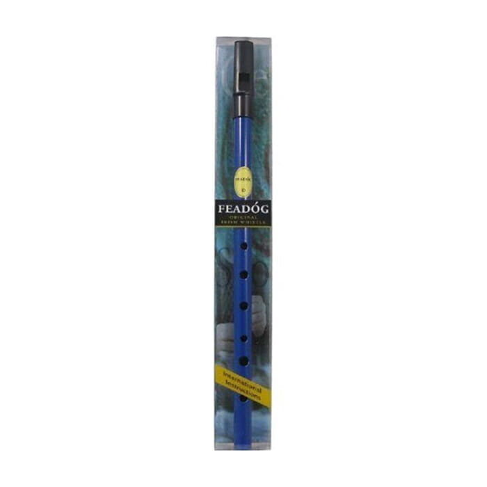 Feadog Blue D Whistle, Black Top - PRESENTATION PACK