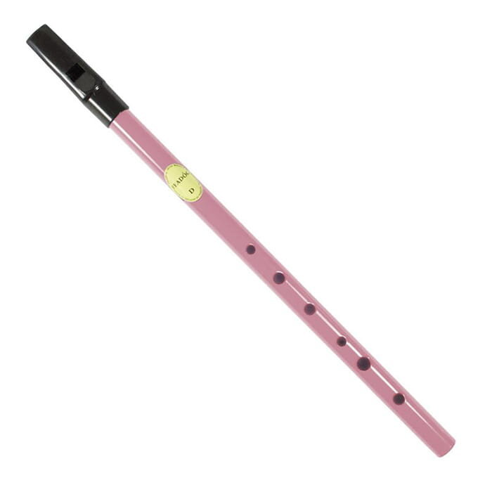 Feadog Pink D Whistle, Black Top - PRESENTATION PACK