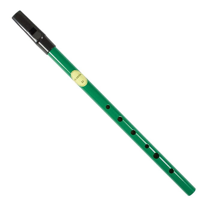 Feadog Green D Whistle, Black Top - PRESENTATION PACK
