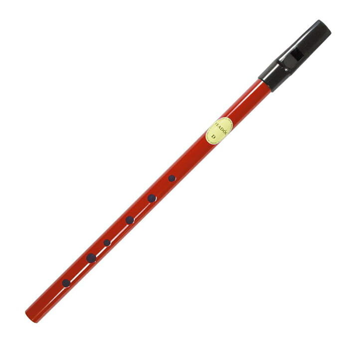 Feadog Red D Whistle, Black Top
