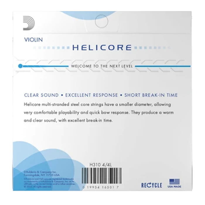 D'Addario Helicore Violin String Set 4/4 Scale Light Tension