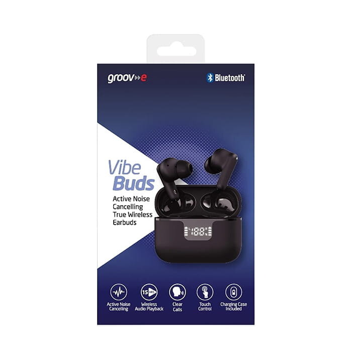 Groov-e GVTW11BK Black Vibe Buds True Wireless Earphones