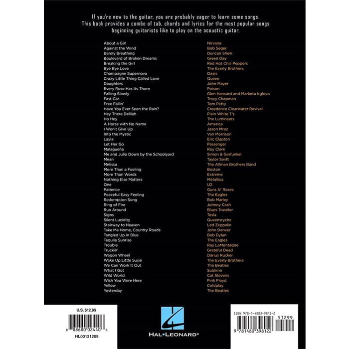 First 50 Songs You Should Play On Acoustic Guitar Gtr Bk