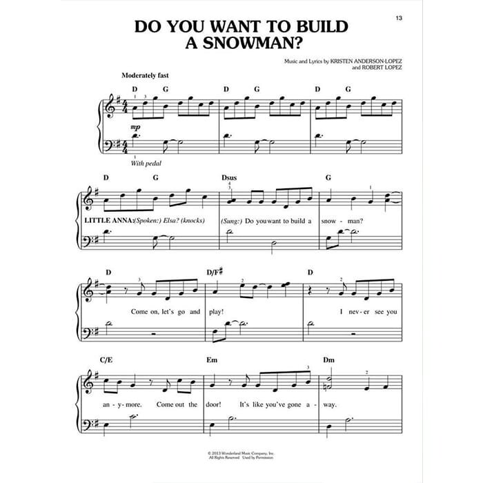 Frozen Music From The Motion Picture Soundtrack Easy Piano Songbook Bk