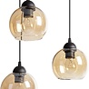 Luxolamp.nl Hanglamp Industrieel voor Eetkamer, Slaapkamer, Woonkamer - Glass Serie - Bollamp 3-lichts excl. lichtbron - Amber - 3 Bol Luxolamp.nl Hanglamp Industrieel voor Eetkamer, Slaapkamer, Woonkamer - Glass Serie - Bollamp 3-lichts excl. lichtbron - Amber - 3 Bol