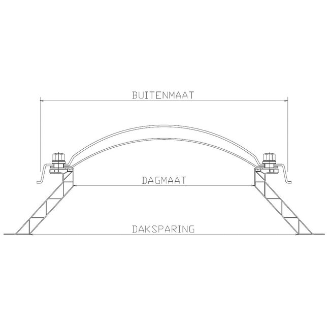 Pvc dakopstand - schuin - 16/20 - vast - 80x180