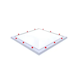 Skylux Piramide pantserkoepel - helder - 100X100