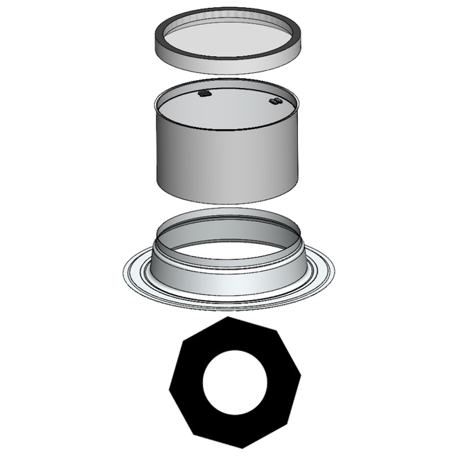 Ø53cm - Cradle plat dak - buitenzijde