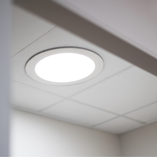 Powerdaylight Ø35cm - Plafondplaat rond opbouw wit - binnenzijde