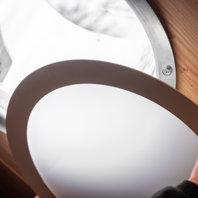 Ø35cm - Plafondplaat rond opbouw wit - binnenzijde