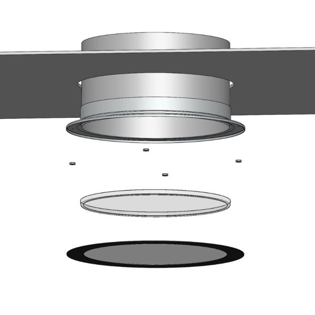 Ø35cm - Plafondplaat rond opbouw wit - binnenzijde