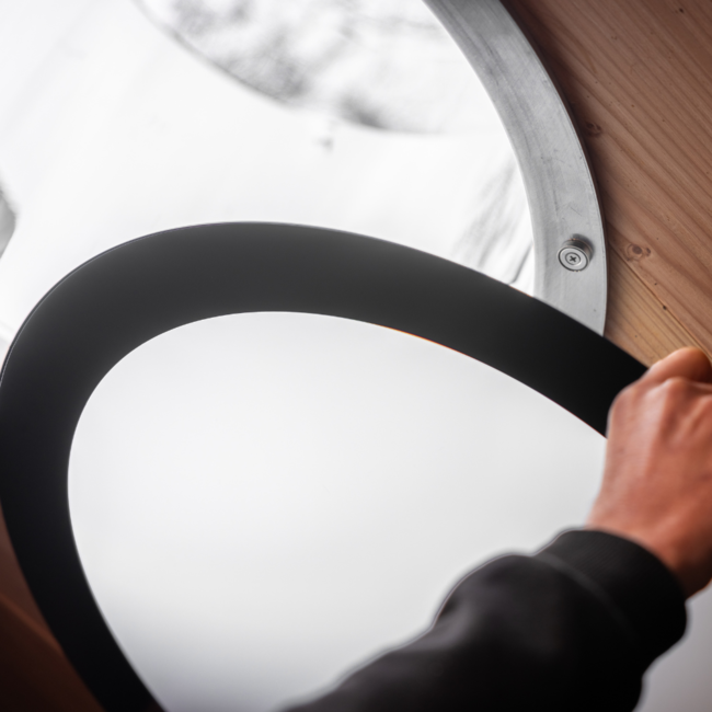 Ø35cm - Plafondplaat rond opbouw zwart - binnenzijde