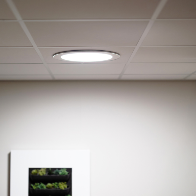 Ø25cm - Plafondplaat rond opbouw wit - binnenzijde