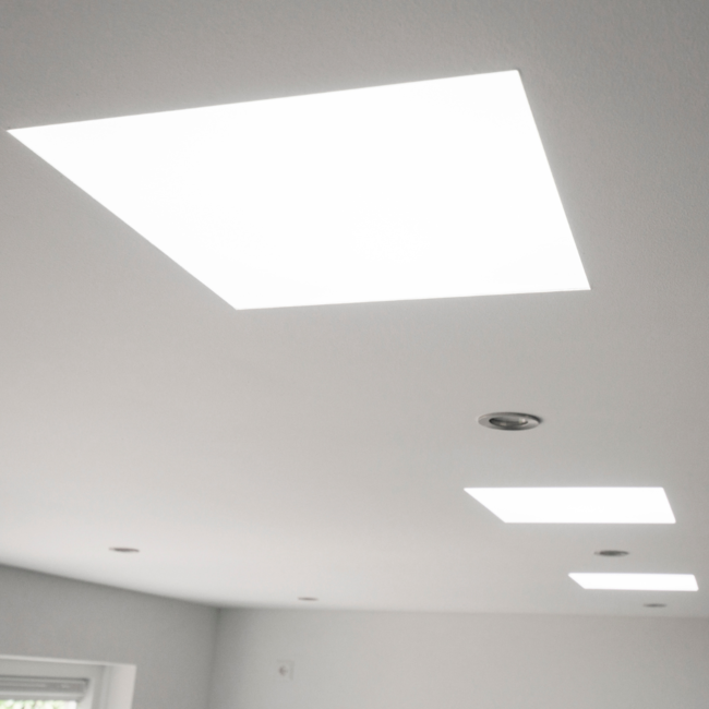 Ø25cm - Plafondplaat vierkant verzonken - binnenzijde