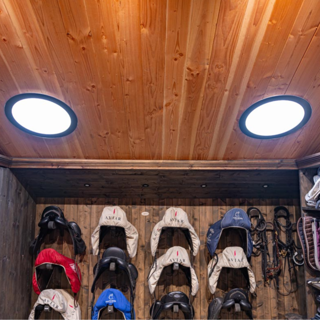 Ø53cm - Plafondplaat rond opbouw zwart - binnenzijde