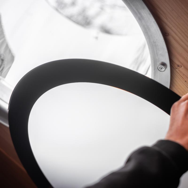 Ø53cm - Plafondplaat rond opbouw zwart - binnenzijde