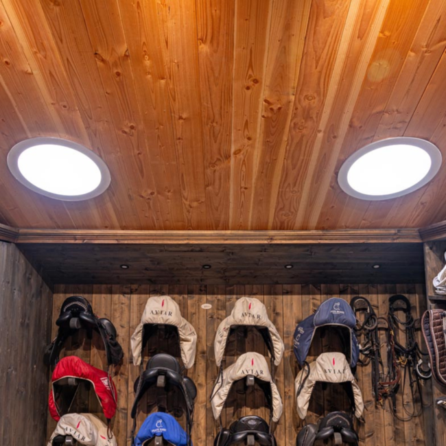 Ø53cm - Plafondplaat rond opbouw wit - binnenzijde