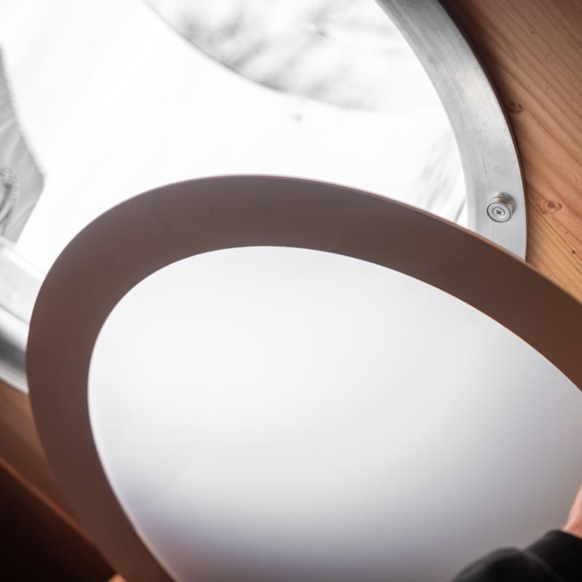 Ø53cm - Plafondplaat rond opbouw wit - binnenzijde