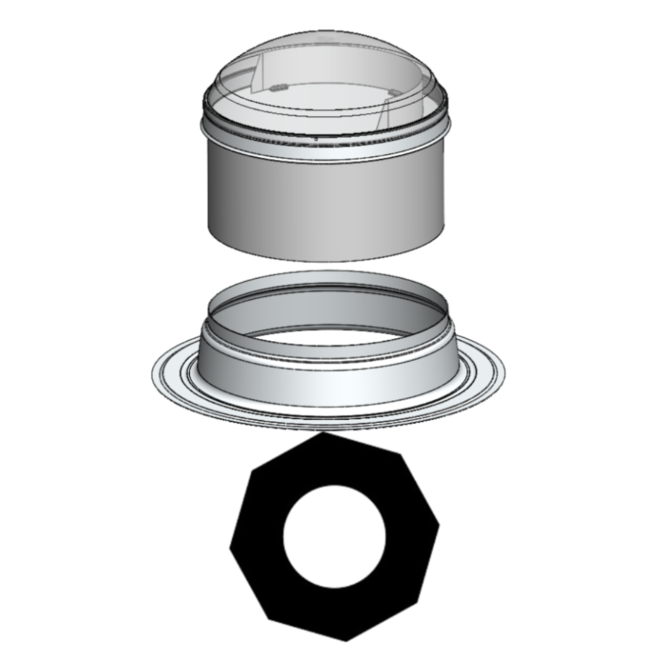 Ø25cm - Plat dak - buitenzijde