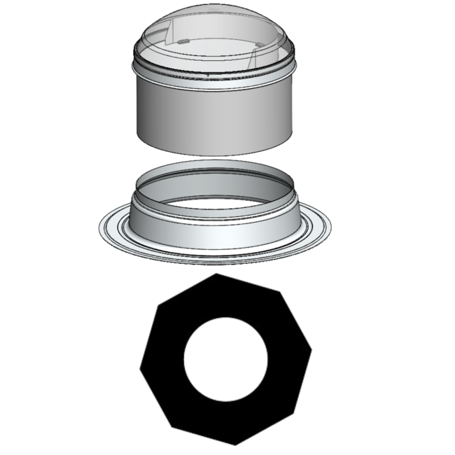 Ø53cm - Plat dak - buitenzijde