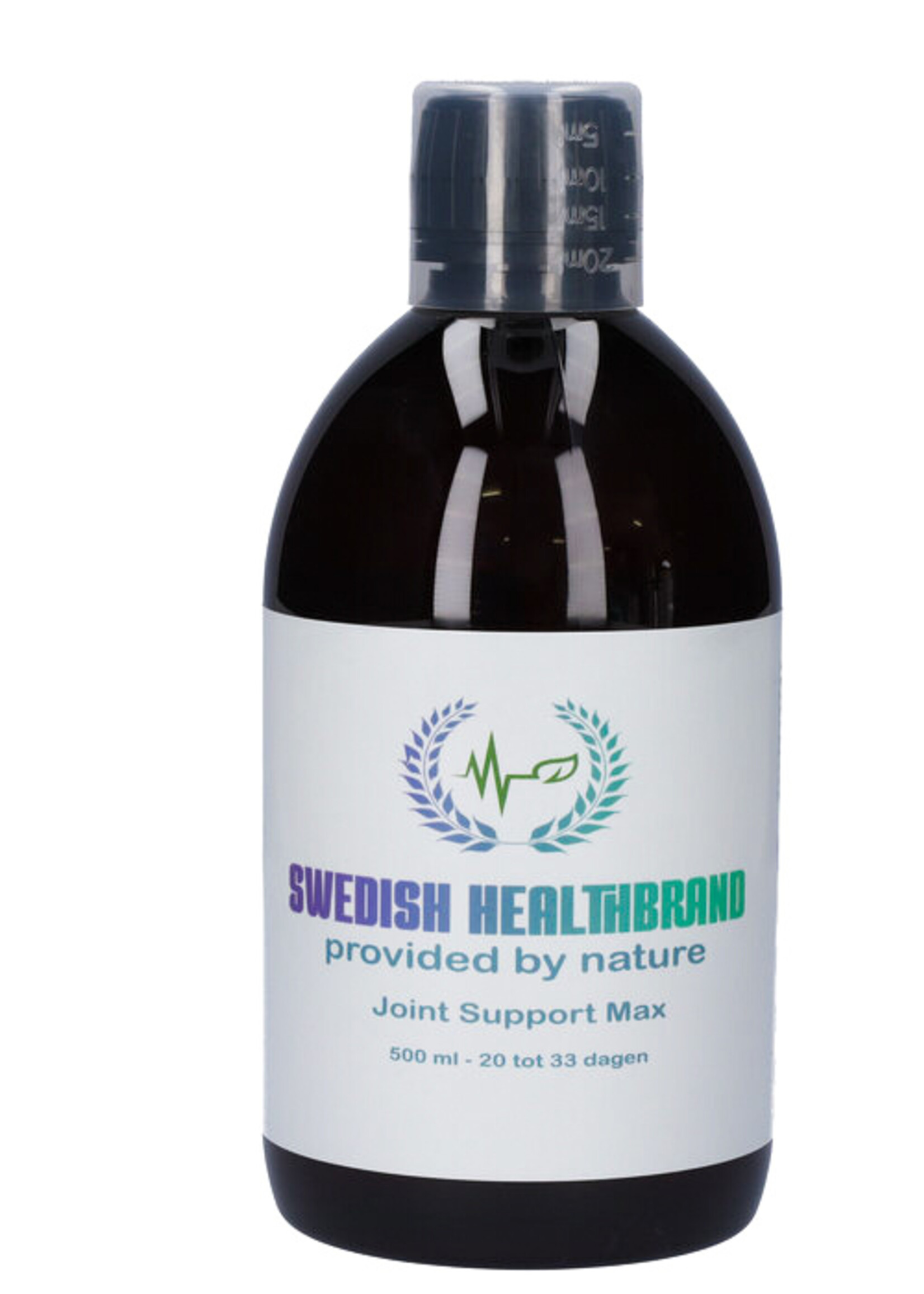 Swedish Healtbrand Swedish Healthbrand Joint Support Max vloeibare vitamine suikervrij ( NON-GMO ) voor 20 - 33 dagen inclusief maatbeker voor inname - ondersteuning voor botten, zenuwstelsel, spierfuncties en kraakbeen - 500ml - dagelijkse inname 15 ml tot 25 ml