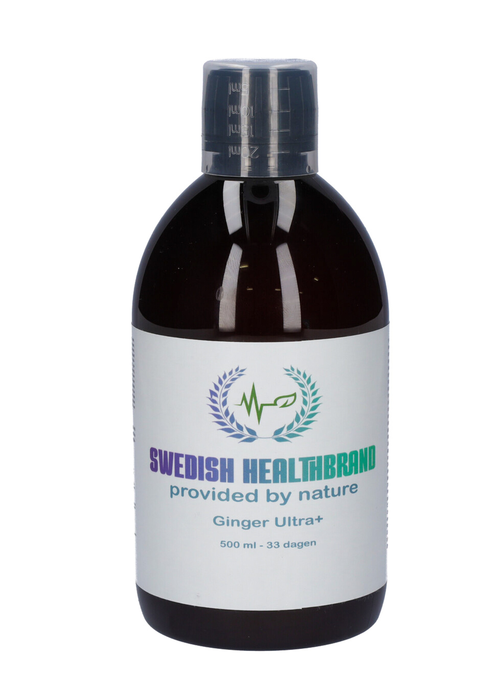 Swedish Healtbrand Swedish Healthbrand Ginger Ultra Plus Multivitaminen vloeibare vitamine ( NON-GMO ) voor 33 dagen inclusief maatbeker voor inname tegen vermoeidheid, versterkt immuunsysteem, veganistisch, glutenvrij, gistvrij, 500ml inhoud dagelijkse inname 15ml