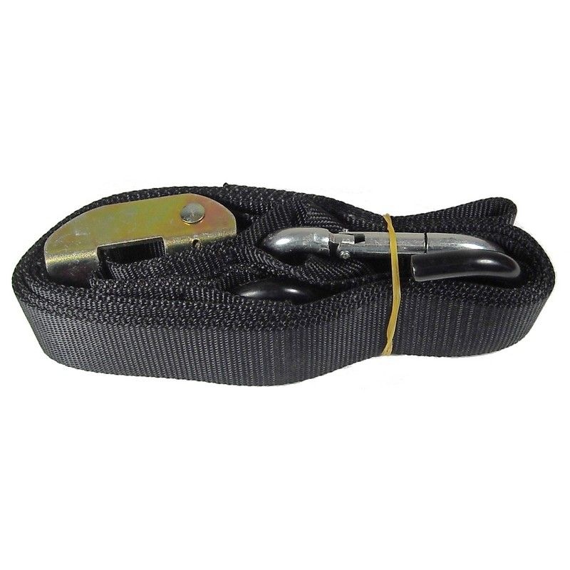 TMV Spanngurte 1,5" mit beschichtetem S-Haken (2 Stück) - Schwarz