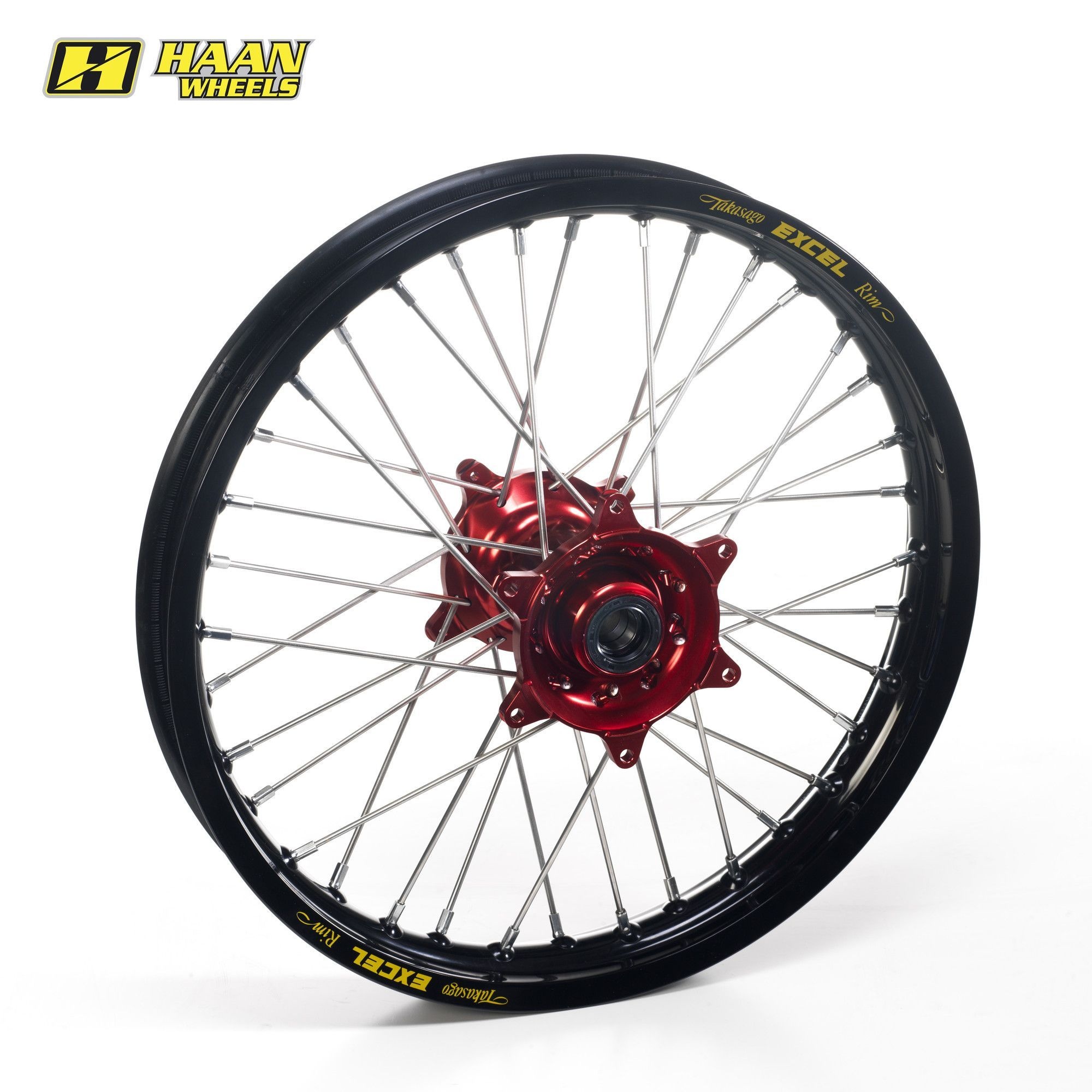 Haan Wheels FANTIC 2 Stroke Rear 19-2.15 Black Rim- Red Hub