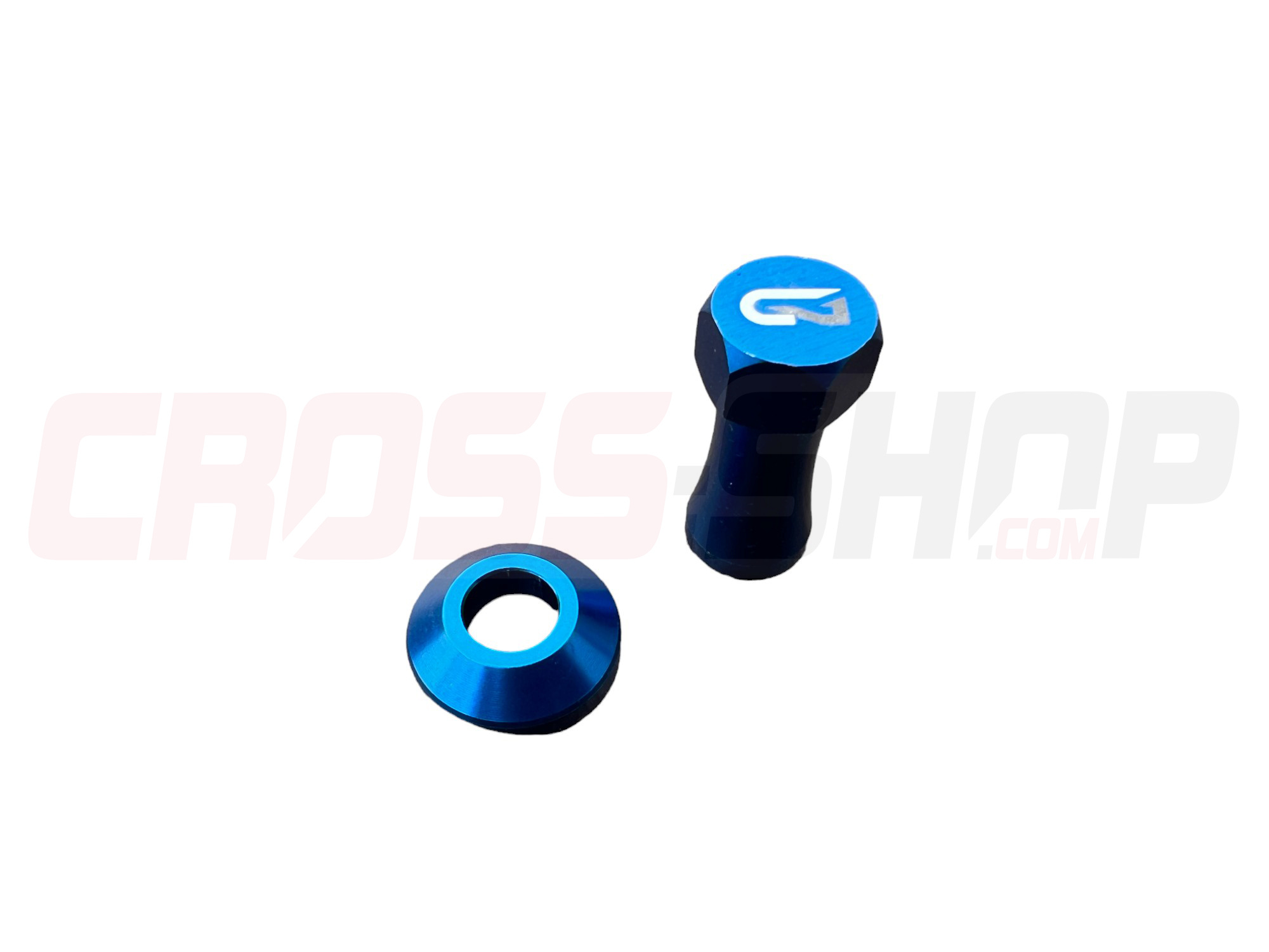 GECO - Rimlock M8 nut and ring lock spacer to hold the tire Blue