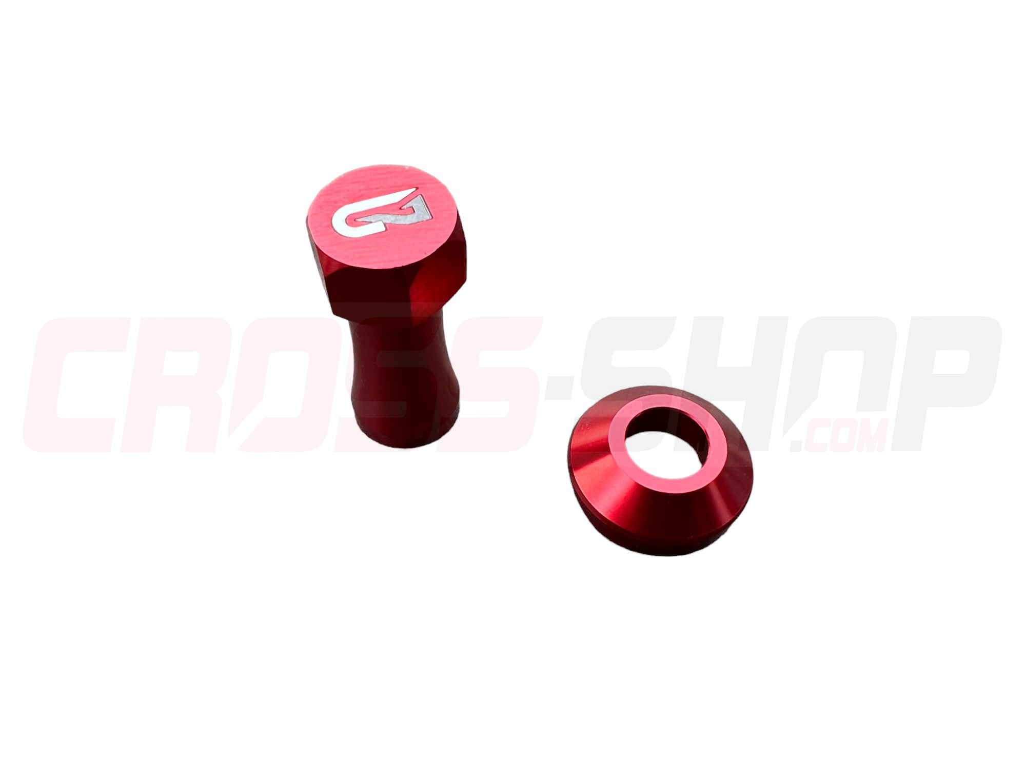 GECO - Reifenhalter Mutter M8 + Ring  Rot