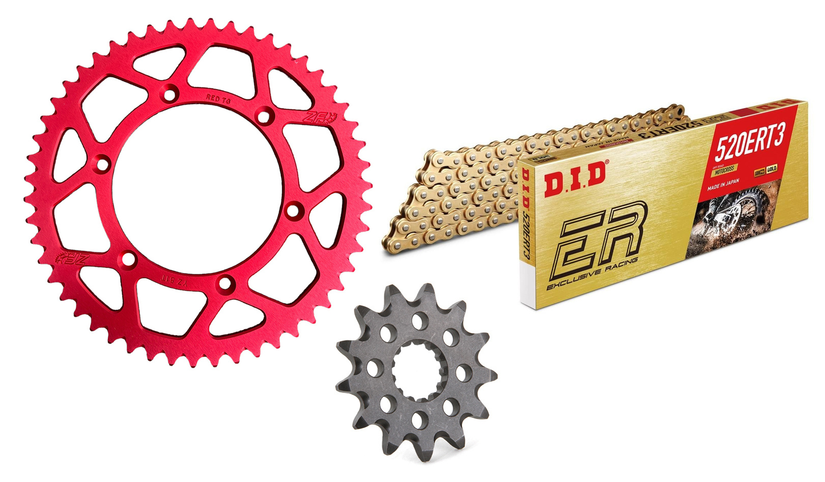 ZF CHAIN / SPROCKET KIT FANTIC / YAMAHA ALU RED