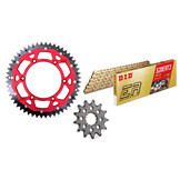 ZF CHAIN / SPROCKET KIT FANTIC / YAMAHA ALU-STEEL RED