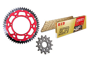 ZF CHAIN / SPROCKET KIT FANTIC / YAMAHA ALU-STEEL RED