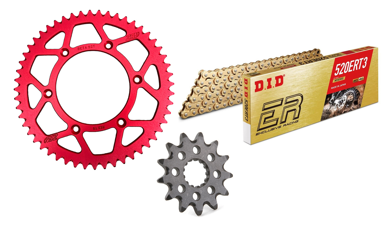 ZF CHAIN / SPROCKET KIT BETA ALU RED