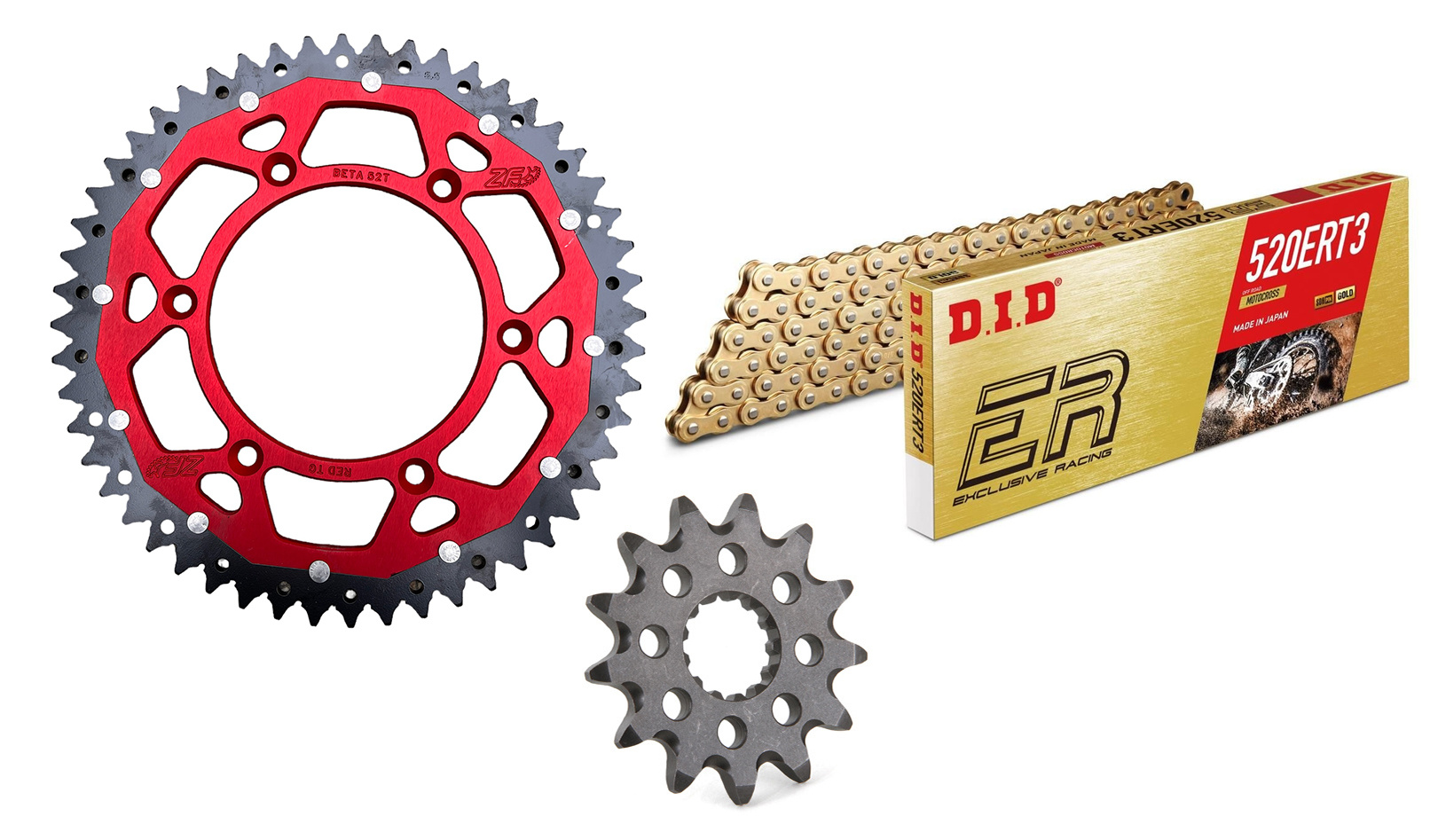 ZF CHAIN / SPROCKET KIT BETA ALU-STEEL RED