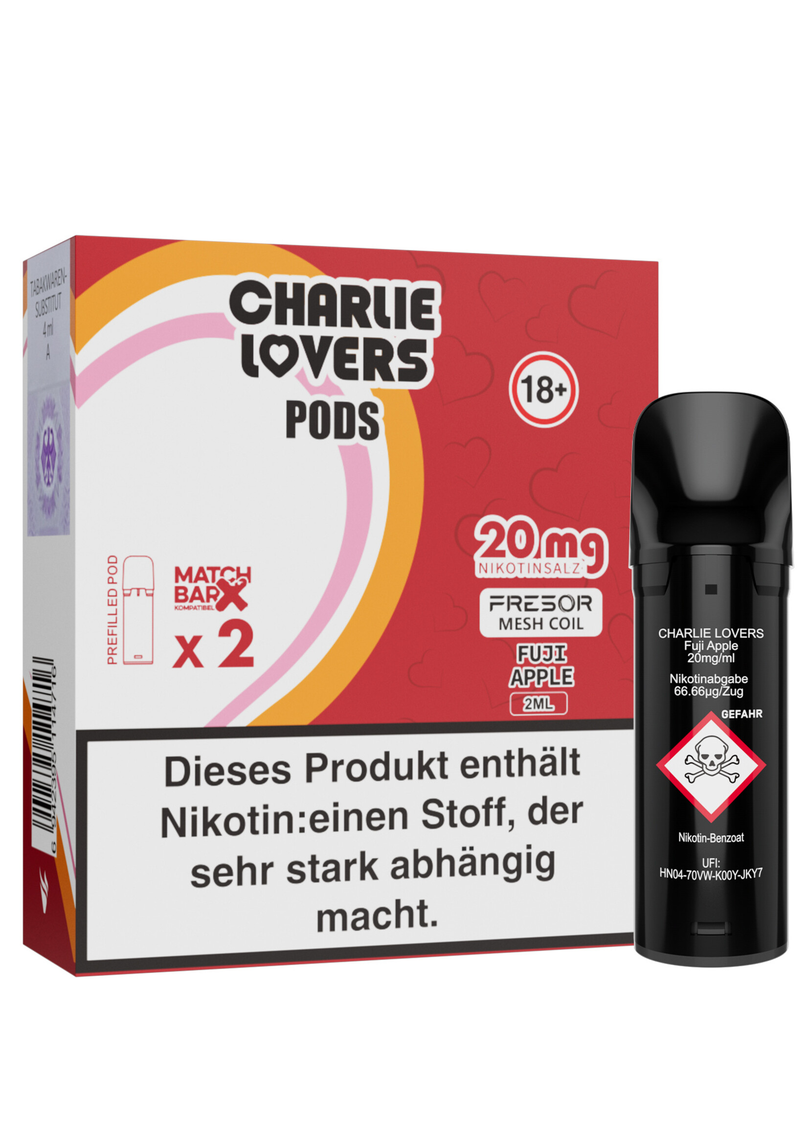Charlie Lovers Pods - FUJI APPLE - 2St - (Elfa Kompatibel)