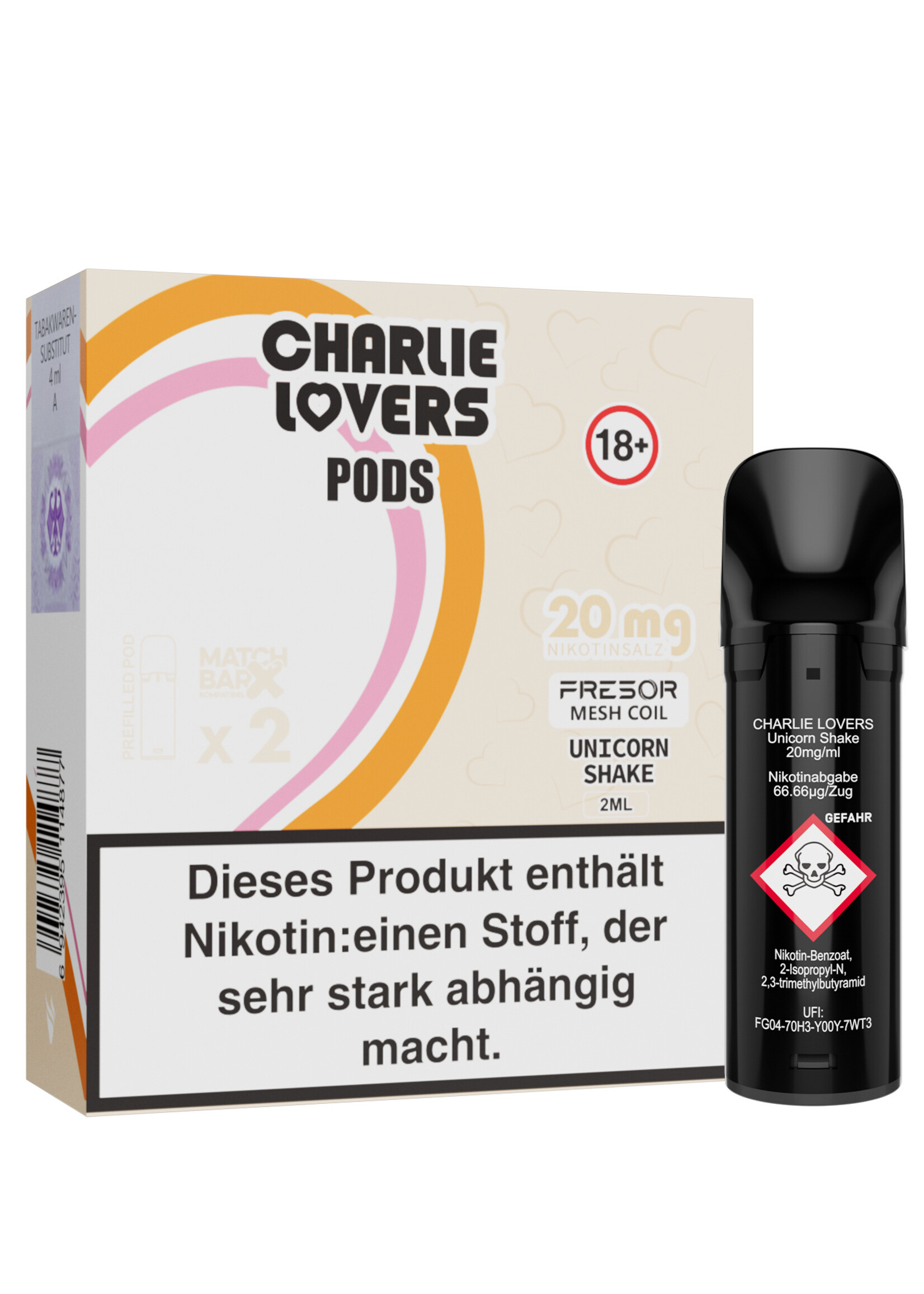 Charlie Lovers Pods - UNICORN SHAKE - 2St - (Elfa Kompatibel)
