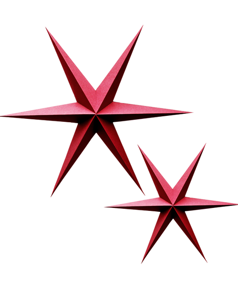 20x XMAS RED PAPER STARS
