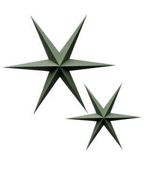 20x XMAS GREEN PAPER STARS