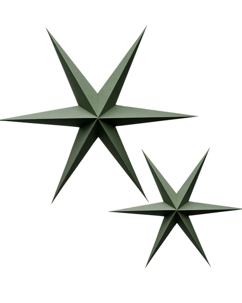 20x XMAS GREEN PAPER STARS