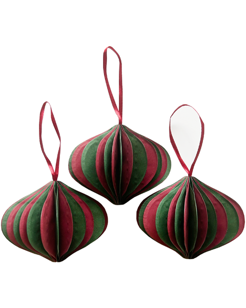 10x 2 COLOURED XMAS RED AND XMAS GREEN PAPER ONION
