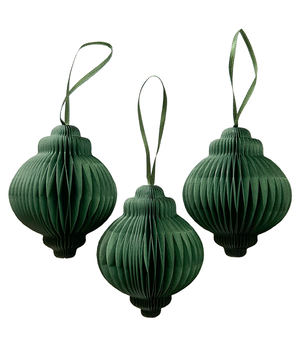 10x PAPER JEWEL XMAS GREEN