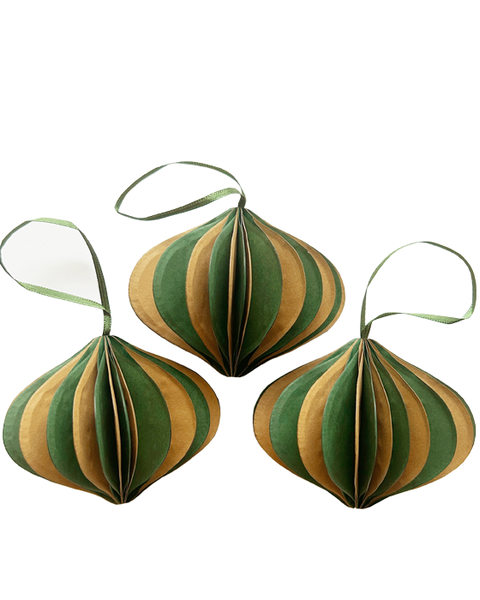 10x 2 COLOURED XMAS GREEN AND COFFEE PAPER ONION