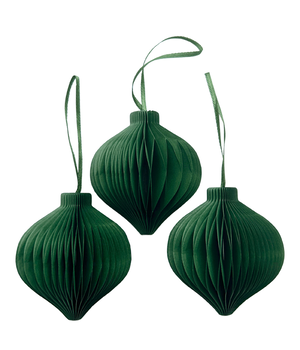 10x PAPER DROP XMAS GREEN