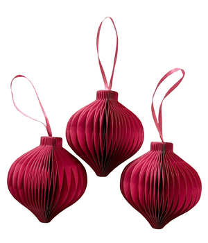 10x PAPER DROP XMAS RED